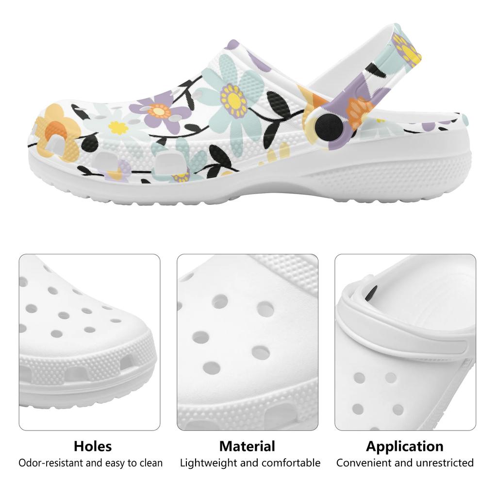 Unisex EVA Walking Clogs Art Printed Quick Dry Flexible Slip On Travel Use Beach Garden Daily Walking Leisure Sandals Beach Wear