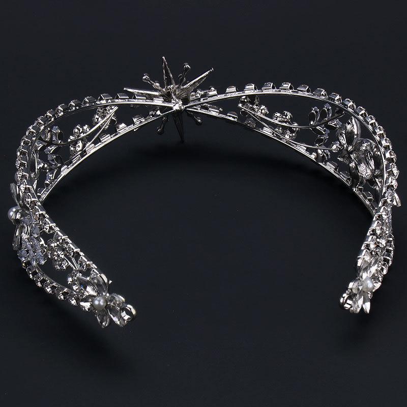 Starry Rhinestone Zircon Headband - Retro Bridal Crown Wedding Accessories