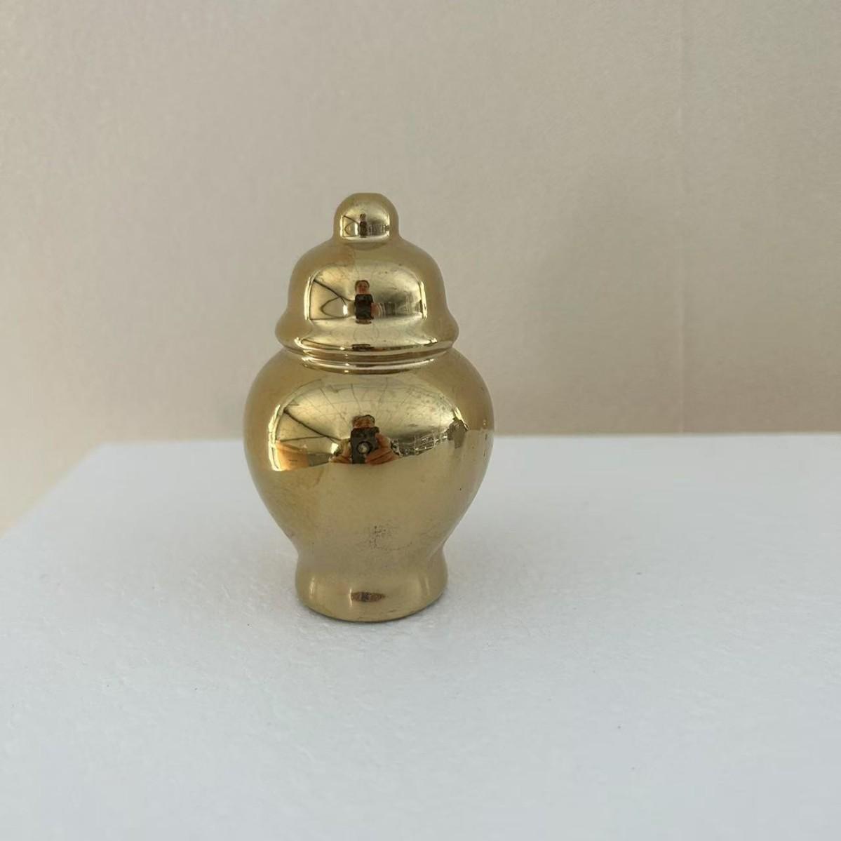 Сине-белая фарфоровая рождественская елочная игрушка-баночка с золотым покрытием - Мини-керамическая музыка ветра в подарок