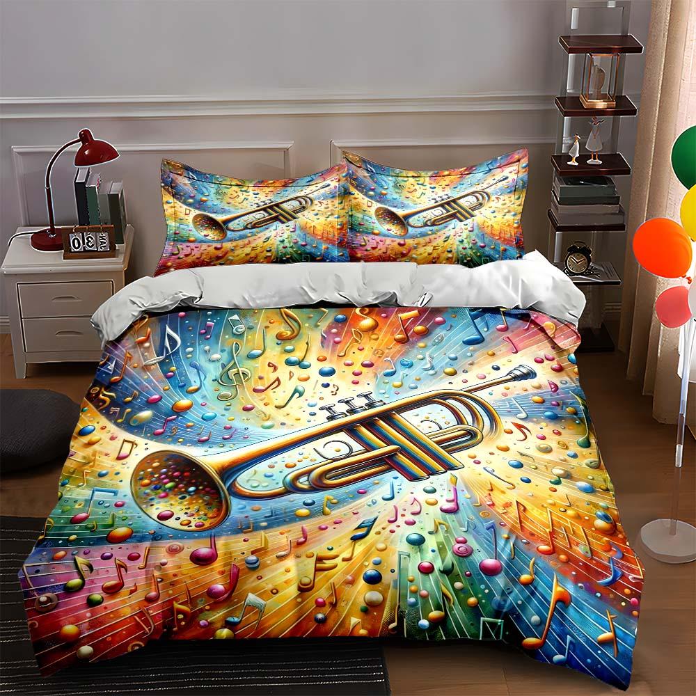 

Colorful trumpet explosion Bedding Duvet cover sets Duvet covers Pillowcases gifts (1 * Duvet Cover 2 * Pillowcases, without duvet insert) 135x200cm