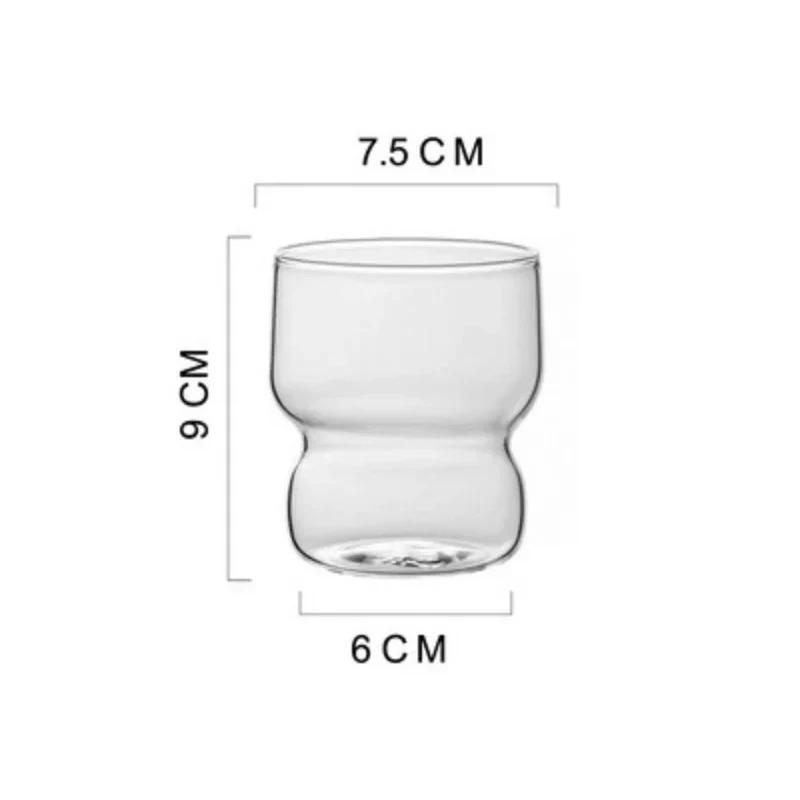 

300 мл Прозрачный стакан для питья Креативный стакан с волнистым дизайном для холодного кофе, сока, молока, чая, питьевая посуда, стаканы для воды 300ML