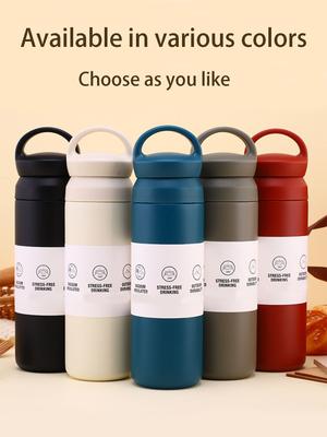 Tasse Isotherme Portable avec Couvercle 304, Bouteille d'Eau Grande Capacité Simple et Élégante, Haute Apparence Étudiant