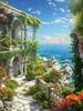 5D DIY Diamond Mosaic Seaside Needlework Painting Garden Cross Stitch Diamond Embroidery Landscape Decor For Home