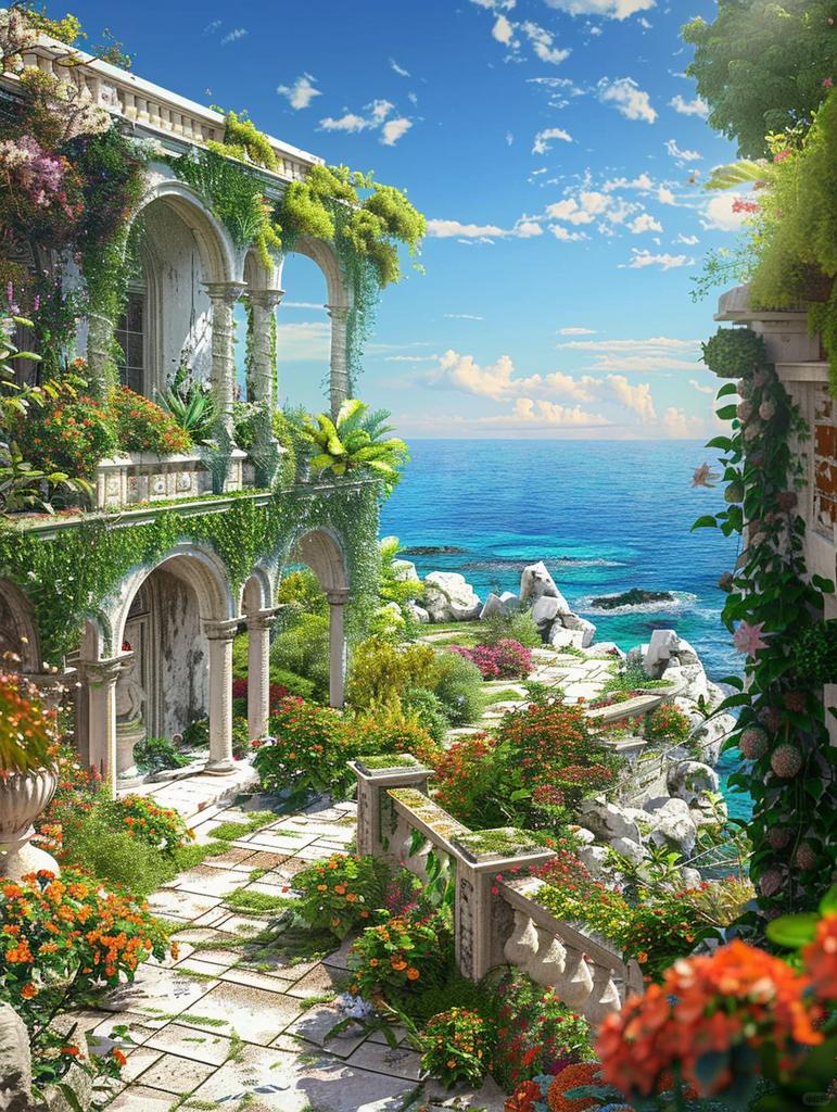 5D DIY Diamond Mosaic Seaside Needlework Painting Garden Cross Stitch Diamond Embroidery Landscape Decor For Home
