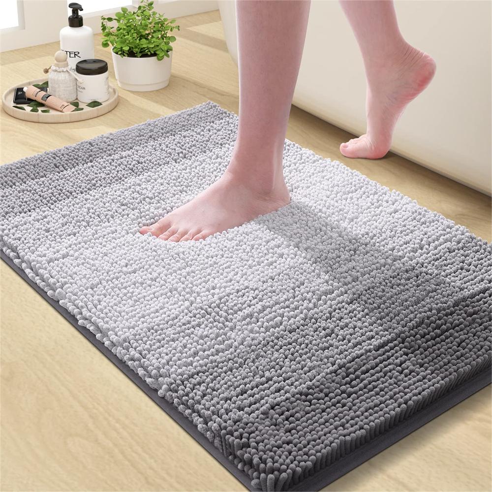 Olanly Super Absorbent Bathroom Rug Luxury Chenille Bath Mat Plush Non-slip Shower Mat Bathroom Carpet Welcome Deal Floor Mats
