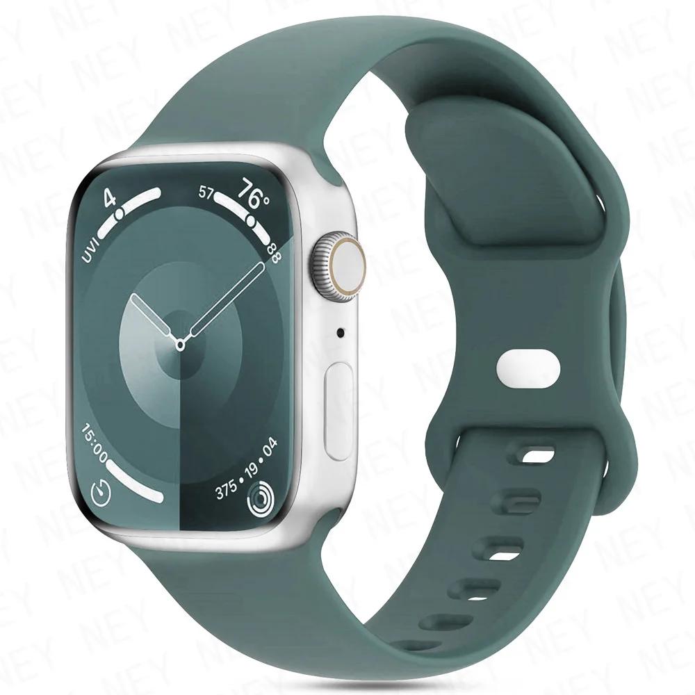 

Классические ремешки для часов Apple Watch Ремешок 46 мм 44 мм 40 мм 45 мм 41 мм 42-38 мм Силиконовый браслет iwatch series 10 8 7 se 4 5 6 9 ultra 2 49 мм 49mm-45mm-44mm-42mm