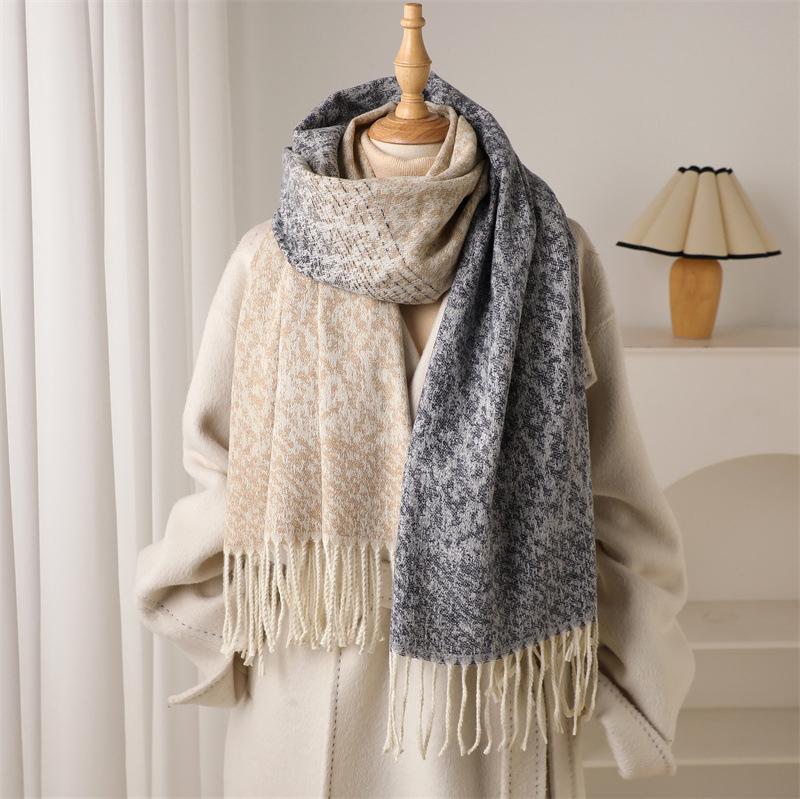 Boho Ethnic Women Winter Scarf Classic Lattice Pashmina Scarf Soft Foulard Female Cashmere Scarves Shawl Shawls Wraps Foulard