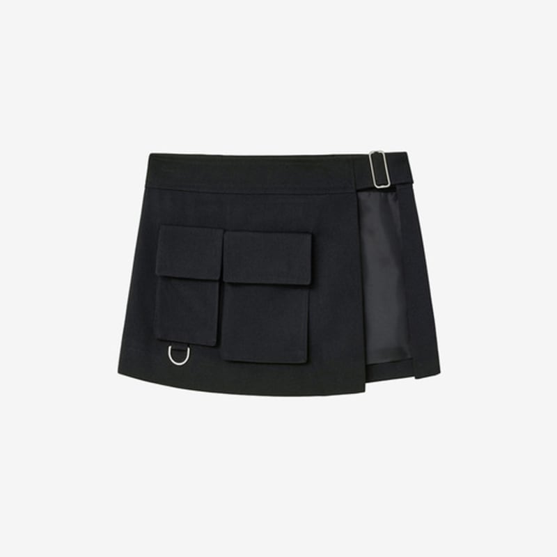 

INSILENCE ЖЕНСКАЯ Юбка с многослойным поясом ЧЕРНАЯ F