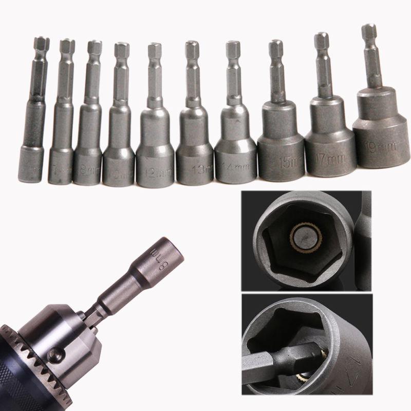 1pc 1//4/'/' to 1//4/'/' Magnetic Nut Driver Socket Adapter Hex Shank Drill Bit