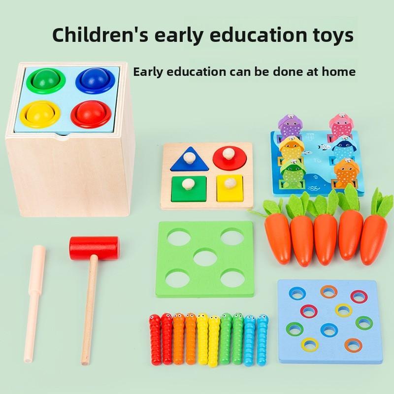 Kids Puzzle Wooden Knock Box With Multi Function Play Fine Motor Brain Skills