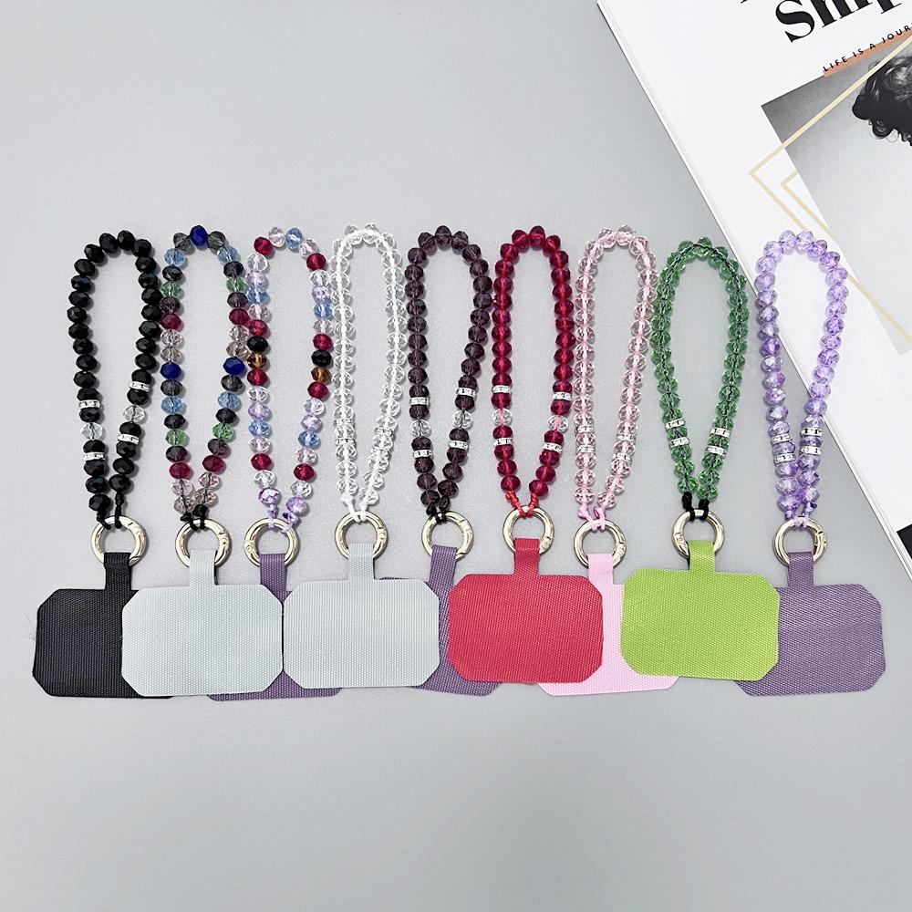 Crystal Beads Crystal Phone Straps Lanyard Cellphone Strap Mobile Phone Chain Backpack Ornament