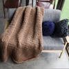 Thick Yarn Soft Warm Large Winter Bed Sofa Hand Knitted Blanket Home