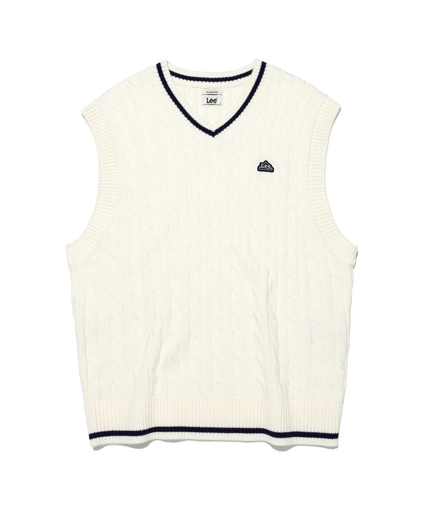 Lee Cable Knit Vest Ivory