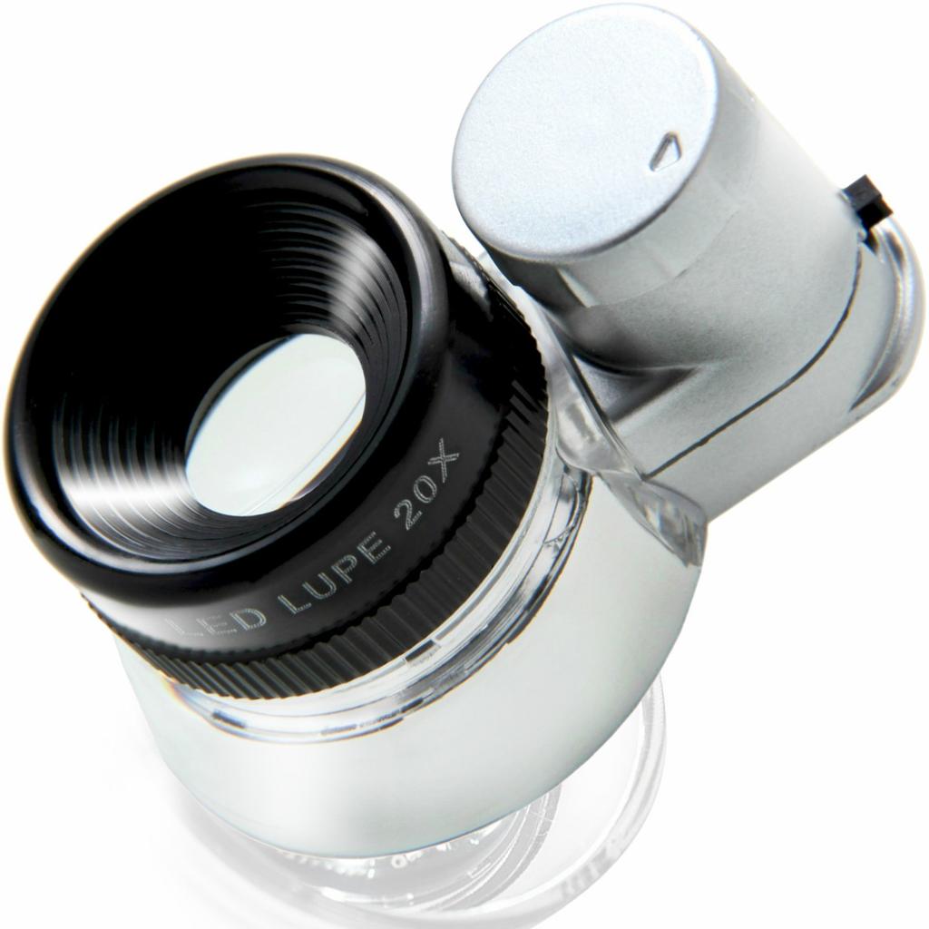 Phoenix Small Magnifying Glass for Jewelry Appraisal, Proofreading, and Reviewing [20x Magnification] High Magnification, Powerful Illumination, and