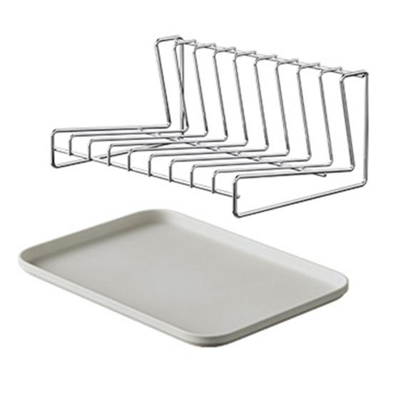 Stainless Steel Dish Draining Rack No Assembly Kitchen Sink And Countertop Organizer with Cutting Board Holder Countertop Cabinet Storage Shelf