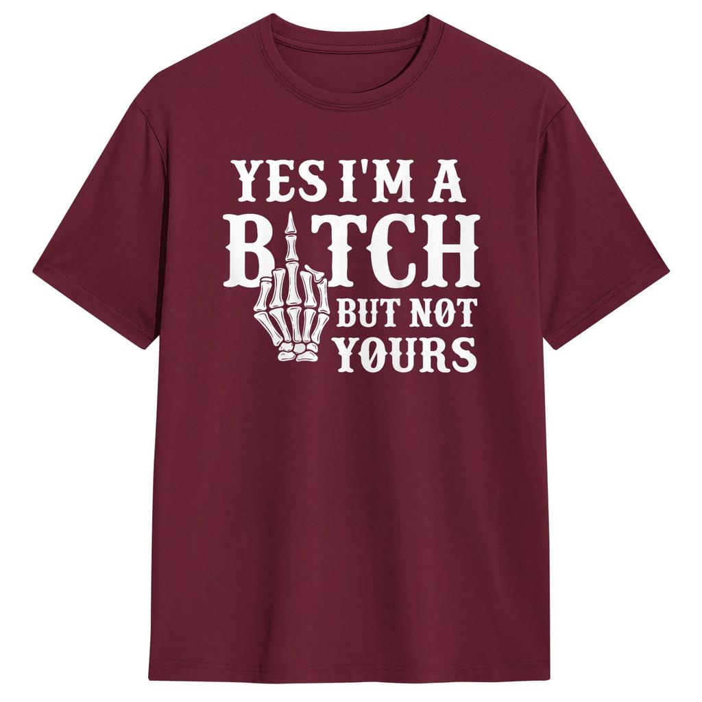 Yes IM But Not Yours Funny Sarcastic TShirt Beach  Vintage T Shirts Cotton Hipster Tshirt For Unisex Casual Clothing