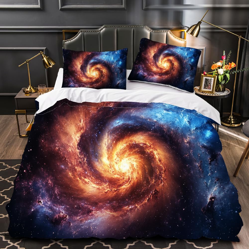 Black Hole Duvet Cover for Kids Boys Girls Teens Queen Lightweight Quilt Cover Galactic Storm Bedding Set Bedroom Decor No Quilt