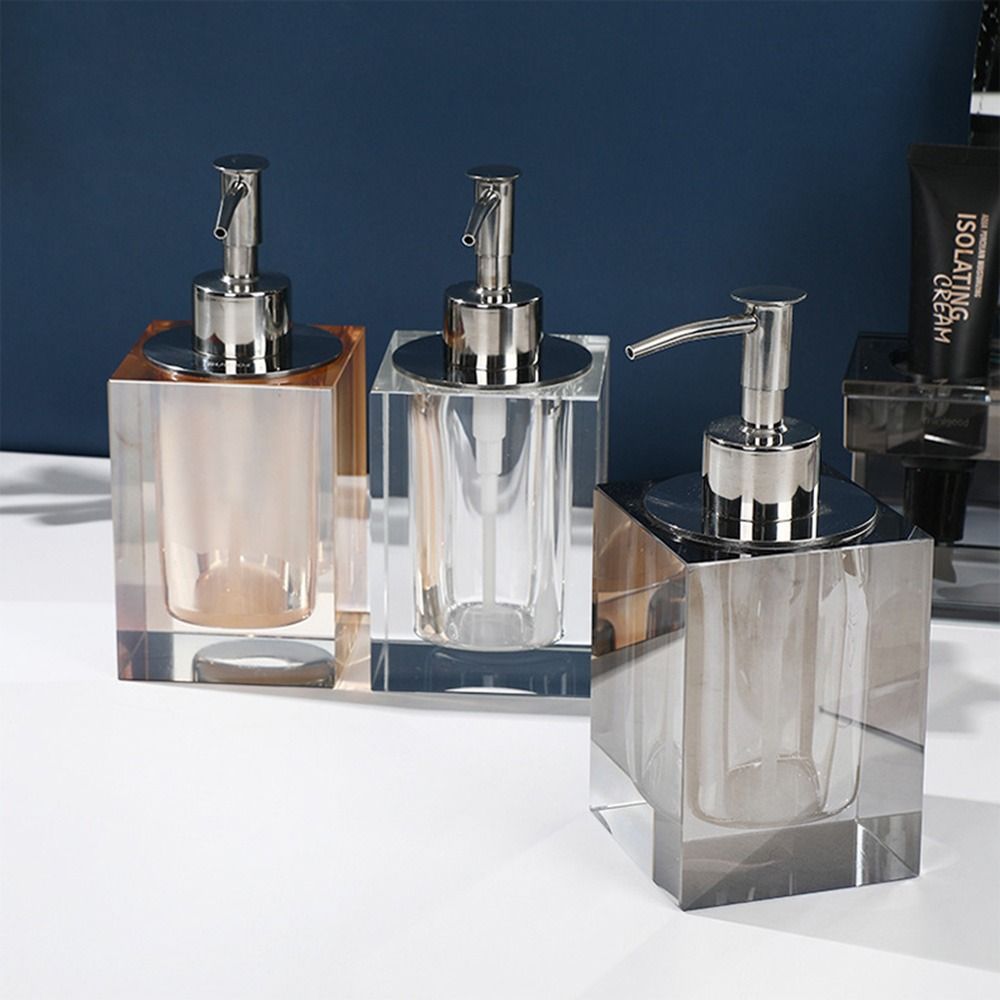 Clear Crystal Lotion Bottle Press Type Liquid Soap Container Hand Sanitizer Dispenser Toilet
