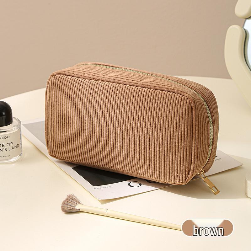 Большая вельветовая косметичка для путешествий - Портативная ручная сумка для макияжа для девочек