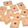 48PCS Gem Valentines Cards with Heart-Shape Crystal Stone Valentine Exchange Card for Boys Girls School Classroom Party Favors