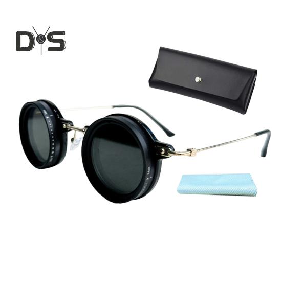 

Маленькие круглые поляризованные солнцезащитные очки для мужчин и женщин, 1-9 передач, регулируемые солнцезащитные очки с линзами из нейтрального фильтра для пляжа, тенистой рыбалки, вождения B