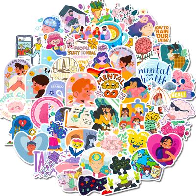 50 New Styles of Mental Health Knowledge Education Stickers Suitcase Helmet Refrigerator Notebook Student Graffiti Stickers