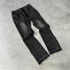 Y2K Vintage Dar Kesim Kot Pantolon Trend Yıkanmış Erkek Kadın Harajuku Hip Hop Düz Bacak Pantolon Gotik Püsküllü Günlük Mikro Genişleyen Pantolon