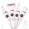 4IN1 Body Trimmer Vio Shaver Ladies Electric Hair Cutter Eyebrow Women Nose Peach Fuzz Face Shaving Pain-Free Removal Device Multifunctional Armpit
