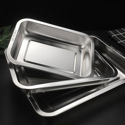 Commercial Stainless Steel Rectangular Deep Platter