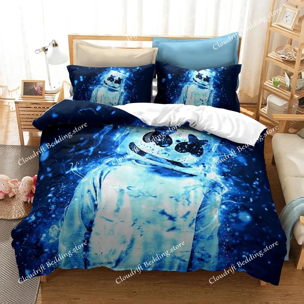 Hip Pop Music Marshmello Bedding Sets Bed Cover Comforter Duvet Cover Pillow Case Kids Adult Bedroom Decoration026