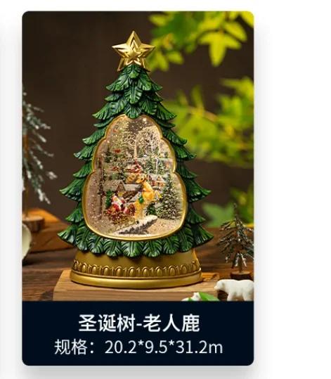 Bożonarodzeniowa żywiczna pozytywka kula kryształowa prezenty świąteczne zabawka ozdoby rękodzieło pozytywka prezenty dla dzieci