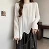 Large Size Raglan Long-sleeved T-shirt Ladies's Autumn and Winter Design Sense Niche Blouse Loose Bottoming Shirt