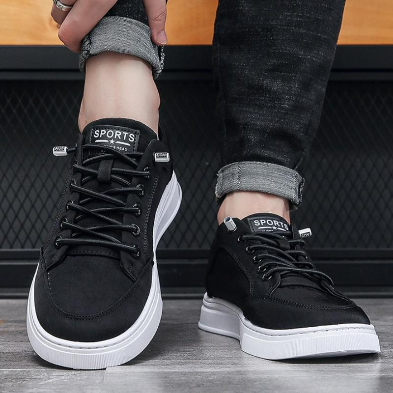 Leather Casual Shoes for Men men's Sneakers Slip-On Flats Black Shoes White Male Sneakers Office Work Shoes