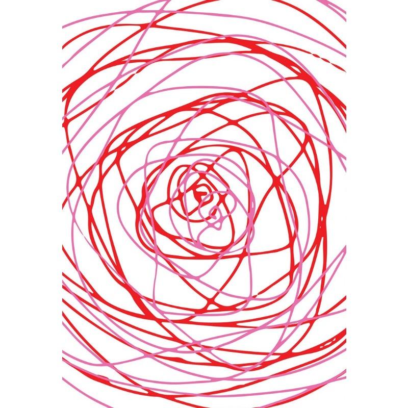 Conjunto Moderno de 8 Impressões de Pôster Linha Abstrata Rosa Vermelha Pintura Hi Canvas Arte de Parede Moderna Galeria Sala de Estar Decoração de Casa