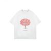 White T Shirt With Love Tree Heart Pattern And Love Grows Text For Casual Wear