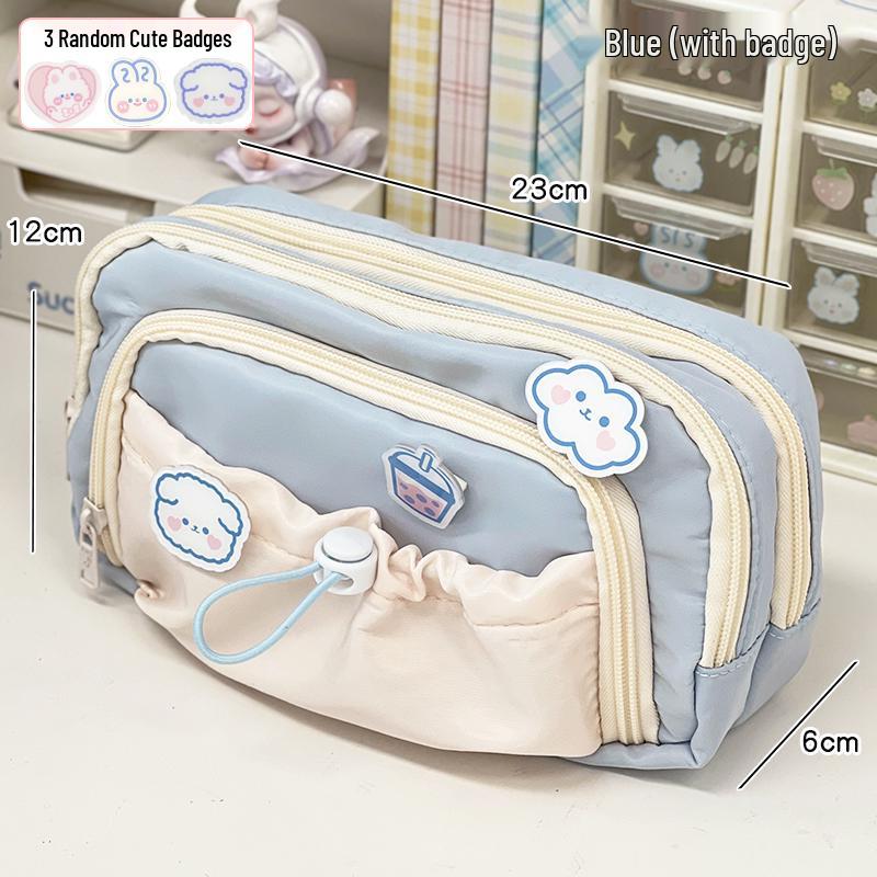 High-Capacity Cute Pencil Case for Girls - Perfect for Elementary and Junior High Students