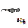 Gucci Logo Plastic Oval Sunglasses Unisex Couple Black
