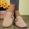 Fashion Women's Slippers Closed Toe Round Toe Autumn 2024 Versatile Hot Selling Retro Solid Color Flat Bottom Women's Slingback Shoes
