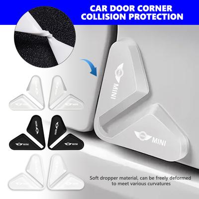 For MINI 2/4Pcs Epoxy Car Door Corner Anti-Collision Protector Cover Stickers Accessories Cooper R55 R56 R57 R58 R59 R60 R61