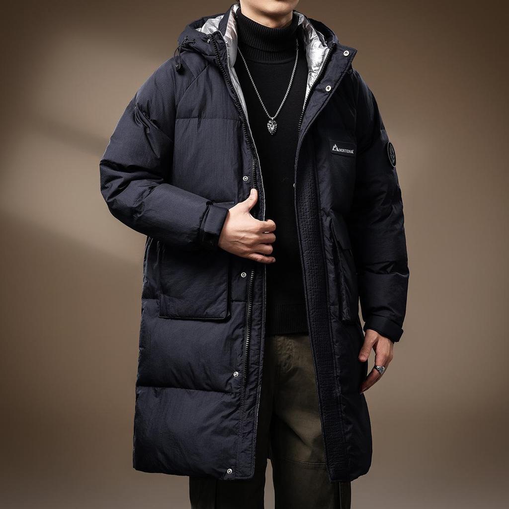 Men's Premium Thermal Insulated Down Jacket - 90% Duck Down, Mid-Length, Thickened Winter Coat