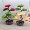 Artificial Pine Tree Bonsai Decor Desk Home Office Interior Greenery Fake Plant In Stone Pot 27cm