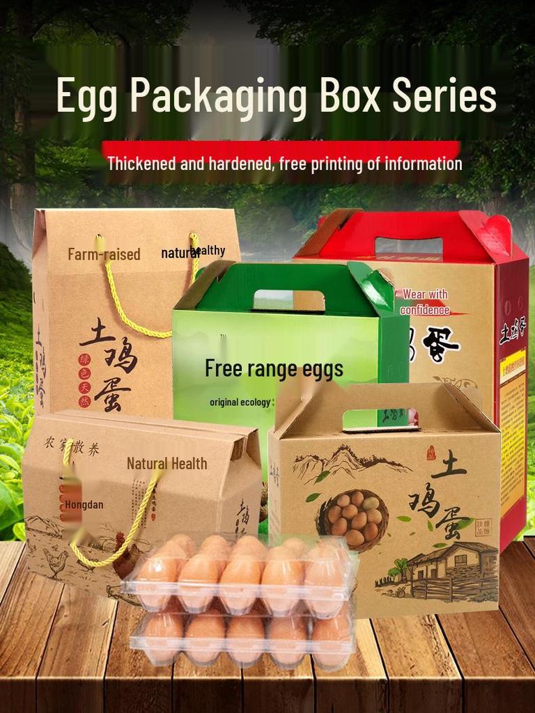 Custom Egg Cardboard Gift Box - Holds 30, 60, or 100 Eggs - Festive Packaging for Holidays