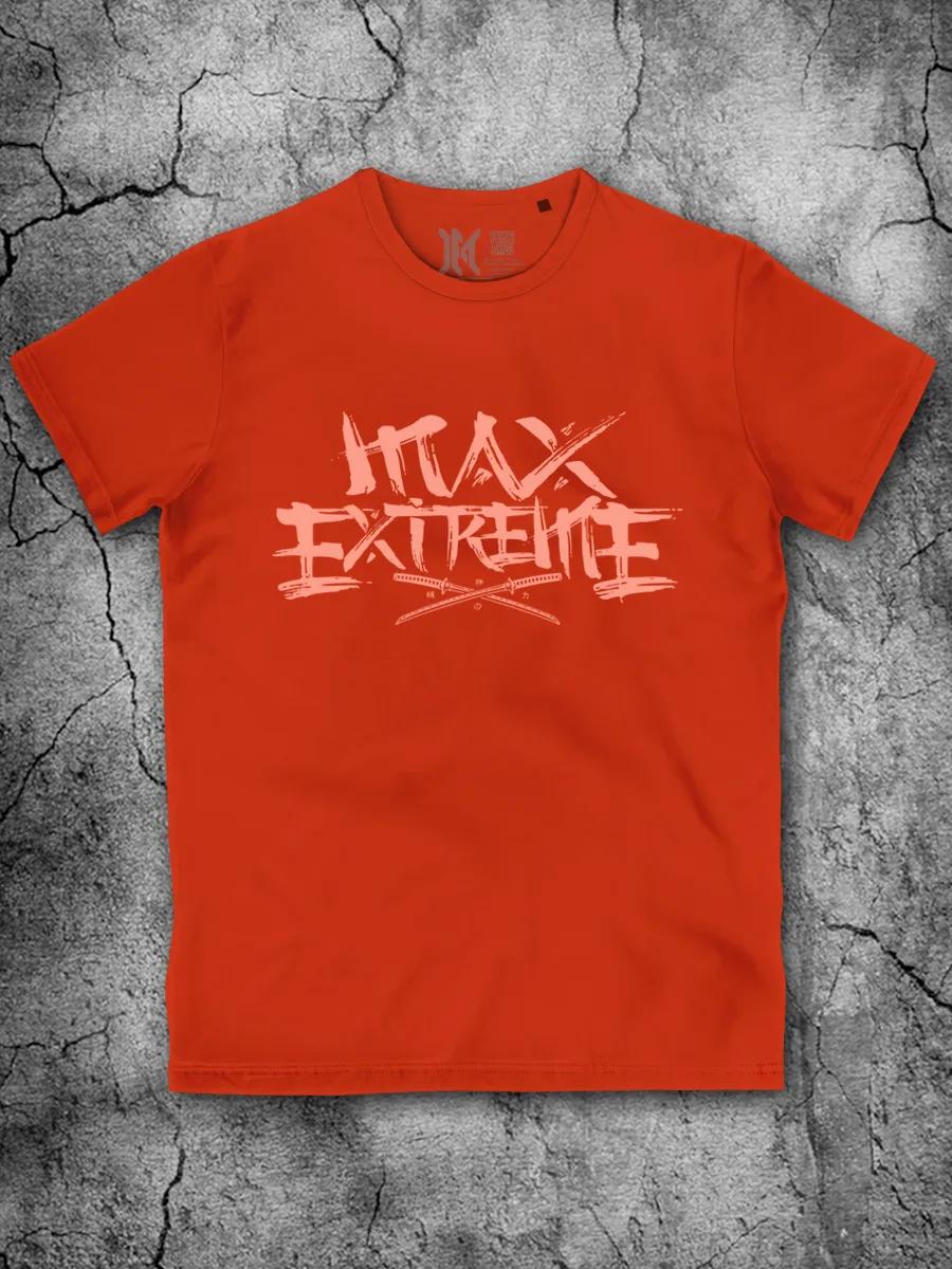 Terracotta cotton T-shirt with the inscription L