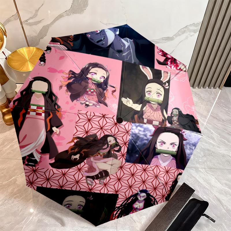 Japanese-style cartoon Demon Slayer Kamado Tanjiro & Kamado Nezuko umbrella including home travel and outdoor activities Multi functional umbrella 14