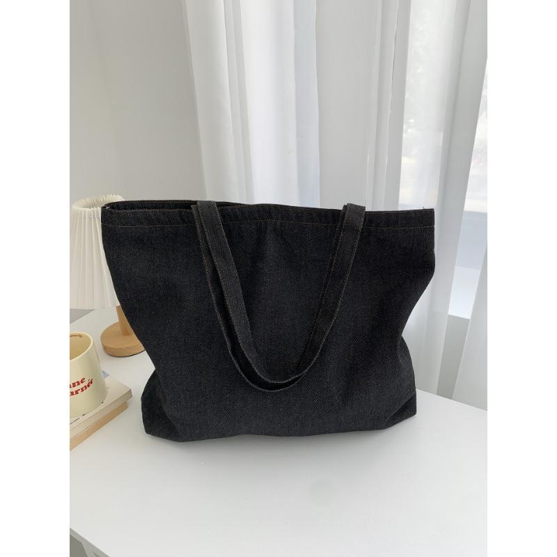 

Сумка-тоут большой вместимости в непринужденном стиле, модная и ретро, минималистичная одноплечевая сумка Medium чёрный