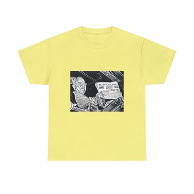 Dewey Defeats Truman Graphic Print Short Sleeve Unisex Heavy Cotton Tee Shirt