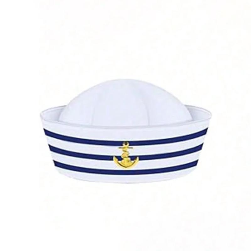 2 Pieces Women Men Navy Outfit Sailor Costume Captain Hat Sailor Scarf For Halloween,Navy Themed Party,Marine Costume Accessory