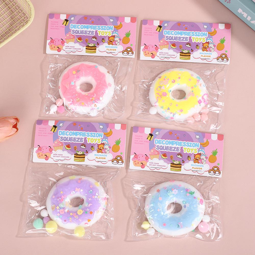 Xiaohongshu Sweet Donut Soft Squeeze Toy - Slow Rebound TPR Decompression Food Toy for Kids