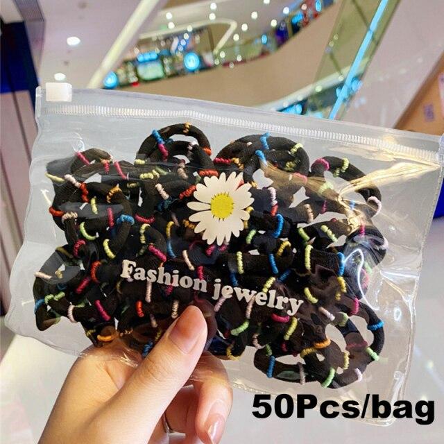 Girly Gradient Color Seamless Hair Rope Color Small Rubber Band High Elastic Hair Rope Candy