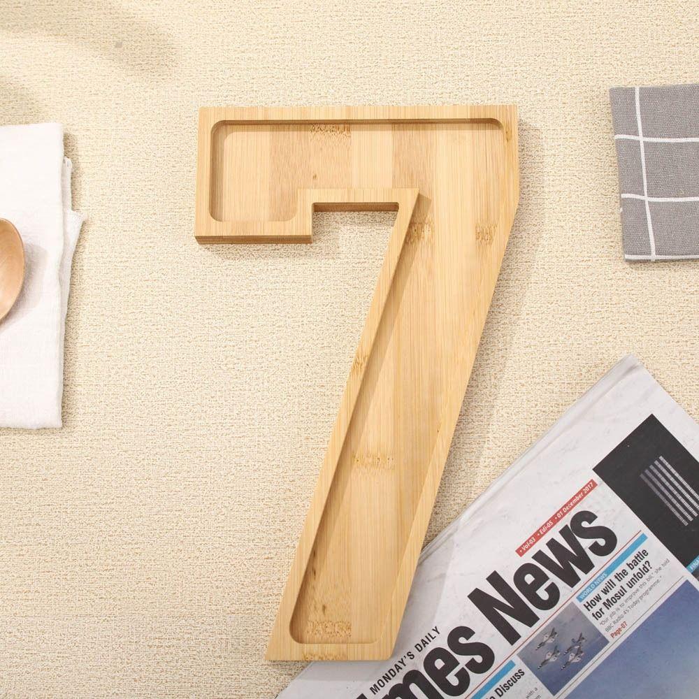 Fillable Wooden Number Charcuterie Board Decorative Food Platter Serving Trays  for Home